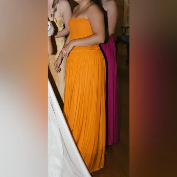 Simkhai Adalys Bustier Midi Dress Tangerine - Picture 4 of 5